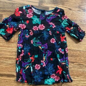 Crazy 8 Black Dress with Floral and Butterfly Print